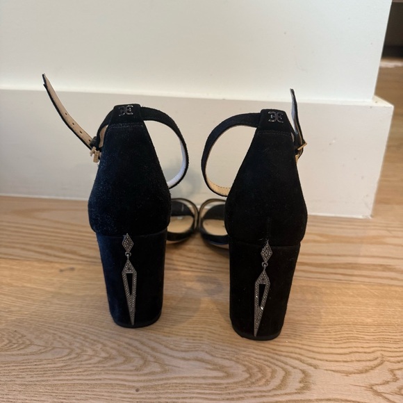 Sam Edelman Women's Odila Classic Heeled Sandal Black Suede Sz 8 Custom Bedazzle - Picture 7 of 12